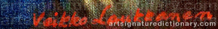 Authentic signature by Veikko LAUKKANEN on  artwork