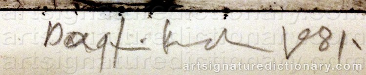 Authentic signature by Dagfinn KNUDSEN on Drawing/Graphic/Print artwork