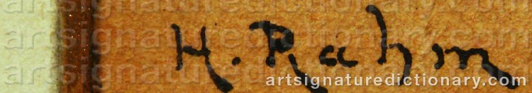 Authentic signature by Hugo RAHM on  artwork