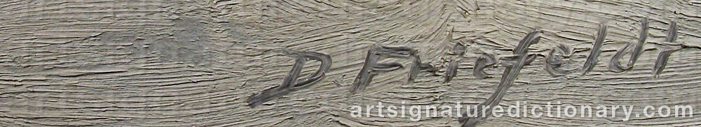 Authentic signature by David FRIEFELDT on artwork