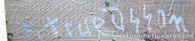 Authentic signature by Folke TRUEDSSON on artwork