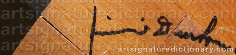 Authentic signature by Jimmie DURHAM on  artwork