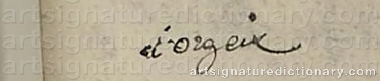 Authentic signature by Christian D'ORGEIX on Painting/Watercolour artwork