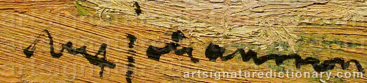 Authentic signature by Ulf JOHANSSON on  artwork