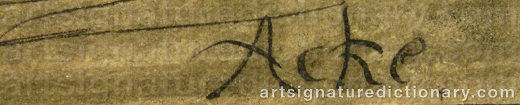 Signature by Johan Axel Gustaf ‘Jag Acke’ ACKE