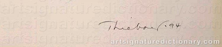 Authentic signature by Wayne THIEBAUD on  artwork