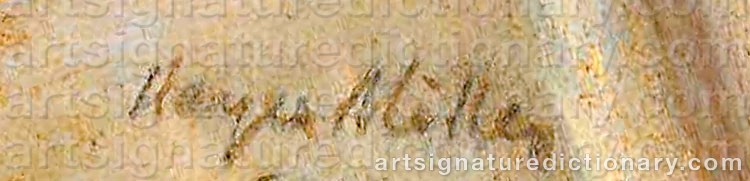 Authentic signature by Kenneth Hayes MILLER on  artwork