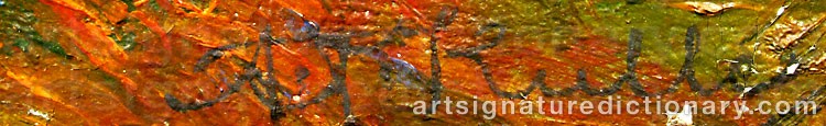 Authentic signature by Axel Theodor KULLE on artwork