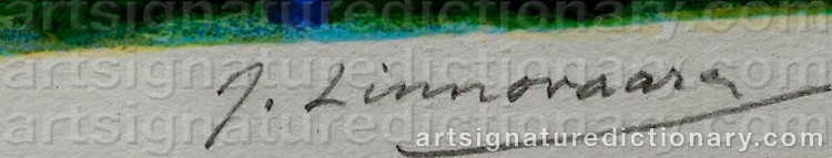 Authentic signature by Juhani LINNOVAARA on artwork