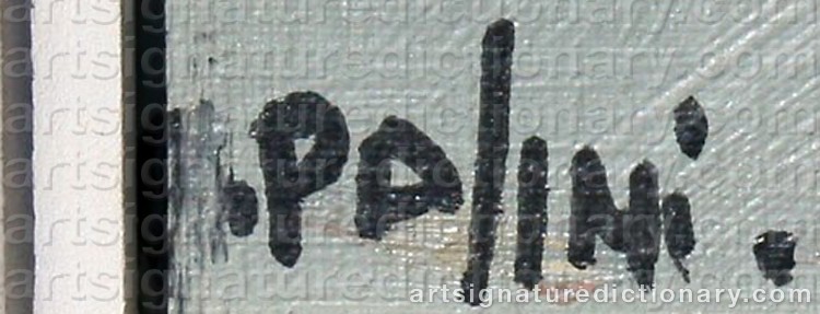 Authentic signature by A. PALINI on Painting/Watercolour artwork