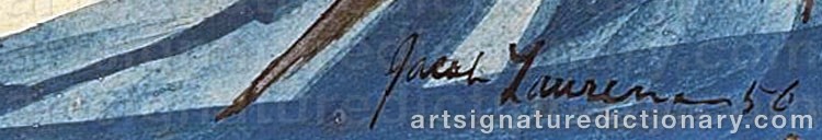 Authentic signature by Jacob LAWRENCE on artwork