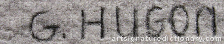 Authentic signature by Geneviève HUGON on  artwork