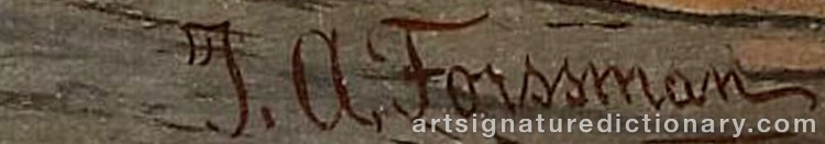 Authentic signature by Johan Axel FORSSMAN on Painting/Watercolour artwork