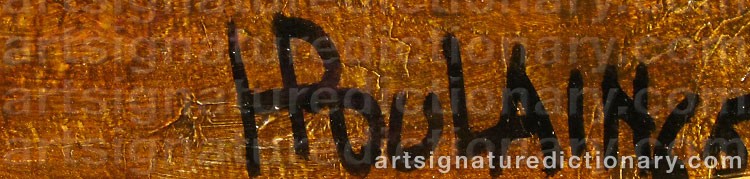 Authentic signature by Henri POULAIN on  artwork