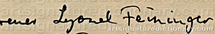 Signature by Lyonel FEININGER