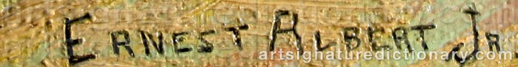 Authentic signature by Ernest The Younger ALBERT on  artwork