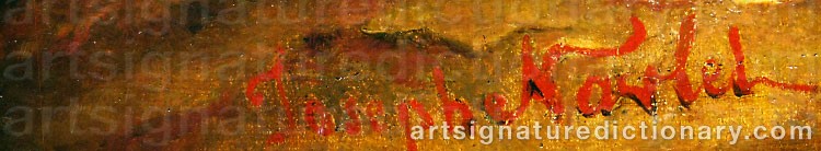 Authentic signature by Joseph NAVLET on  artwork