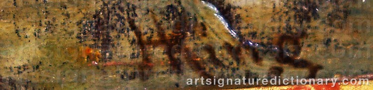 Authentic signature by Haynes KING on  artwork