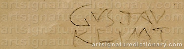 Authentic signature by Gustav KLIMT on artwork