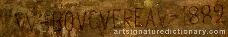 Authentic signature by William Adolphe BOUGUEREAU on  artwork