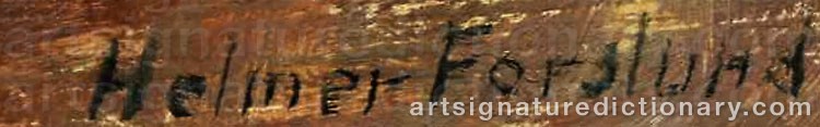 Authentic signature by Helmer FORSLUND on  artwork