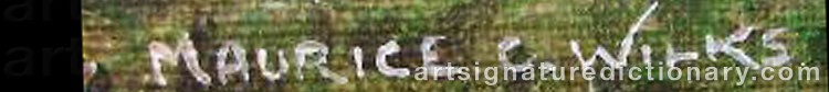 Authentic signature by Maurice Canning WILKS on artwork
