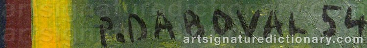Authentic signature by Pierre DABOVAL on  artwork