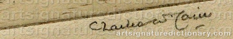 Authentic signature by Charles William CAIN on  artwork