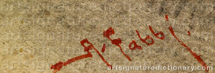 Authentic signature by Alberto FABBI on  artwork