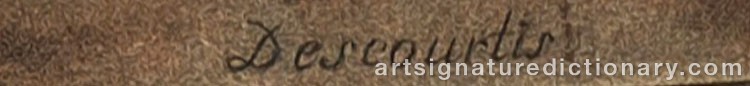 Authentic signature by Charles Melchior DESCOURTIS on  artwork