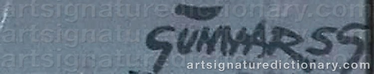 Authentic signature by Gunnar S. GUNDERSEN on  artwork