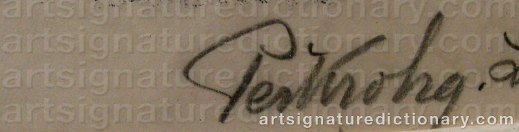 Authentic signature by Per KROHG on artwork