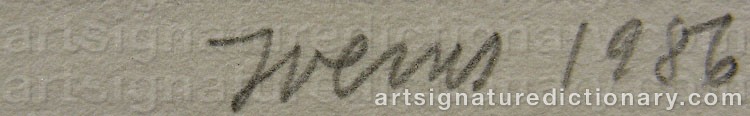 Authentic signature by Lennart IVERUS on artwork