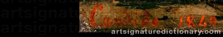 Authentic signature by Salvatore CANDIDO on  artwork