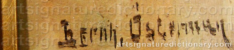 Authentic signature by Bernhard ÖSTERMAN on artwork