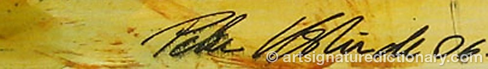 Authentic signature by Peter VISKINDE on artwork