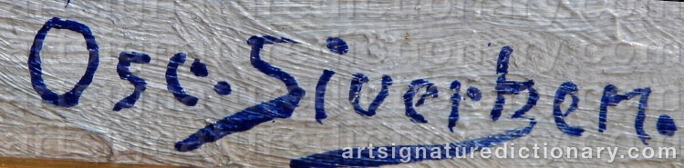 Authentic signature by Oscar SIVERTZEN on  artwork