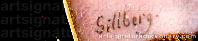 Authentic signature by Jacob Axel GILLBERG on  artwork