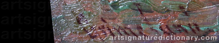 Authentic signature by Johannes GRIMELUND on artwork