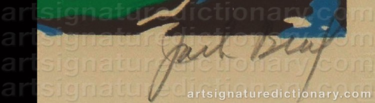 Authentic signature by Jack BEAL on  artwork