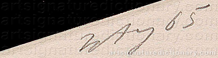 Authentic signature by Ernst Wilhelm NAY on  artwork