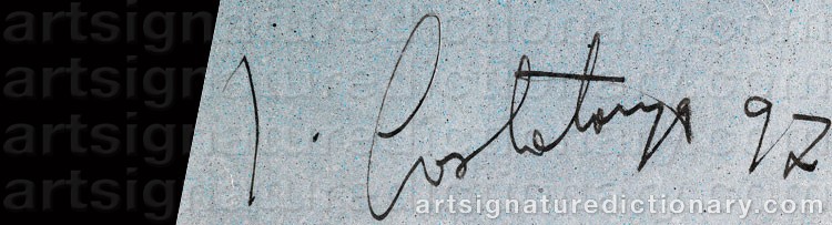 Authentic signature by Franco COSTALONGA on  artwork