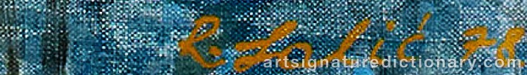 Authentic signature by Ratko LALIC on  artwork