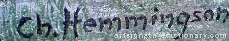 Authentic signature by Charles HEMMINGSON on artwork