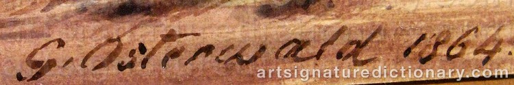 Authentic signature by Georg OSTERWALD on Painting/Watercolour artwork