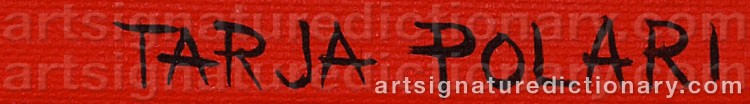 Authentic signature by Tarja POLARI on  artwork