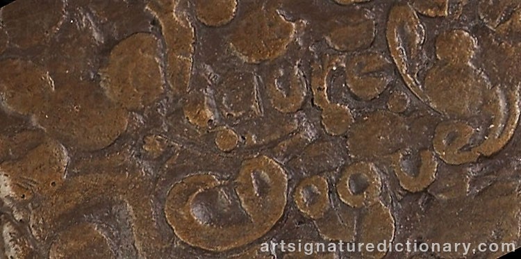 Authentic signature by John Rogers CLAGUE on  artwork