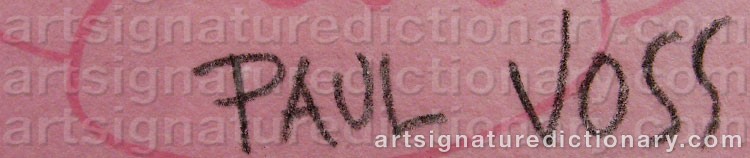Authentic signature by Paul VOSS on artwork