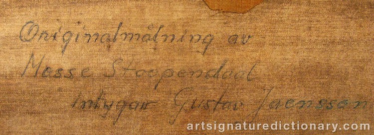Close-up details showing Mosse STOOPENDAAL signature forgery characteristics