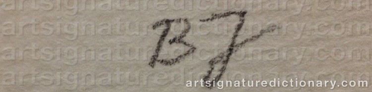 Authentic signature by Bengt JOHANSSON on  artwork